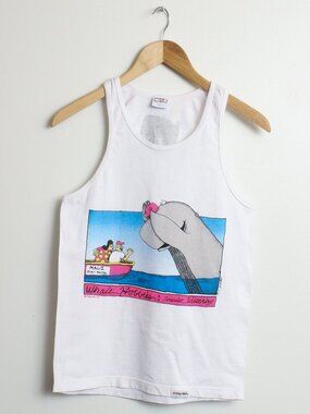 Vintage 90s Crazy Shirts Hawaii Tank Top Mens Small Maui Whale Watching